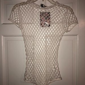 Naked wardrobe fishnet bodysuit